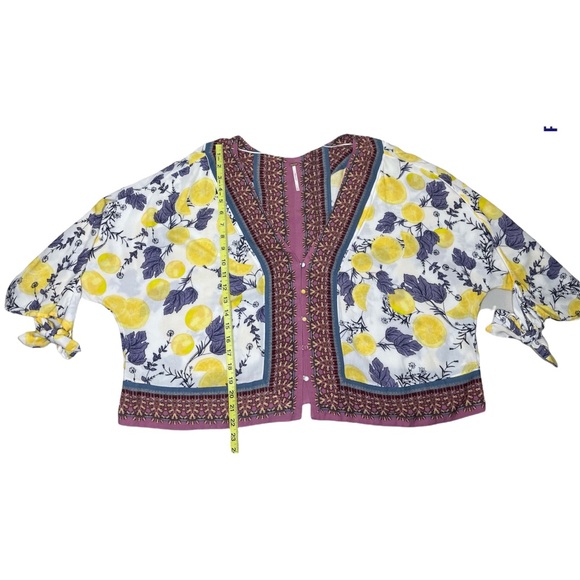 Free People Freshly Squeezed Lemon Print Blouse - Picture 3 of 7